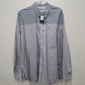 🆕️RW&CO. Men's Blue Striped Button-Down Shirt Sz XL